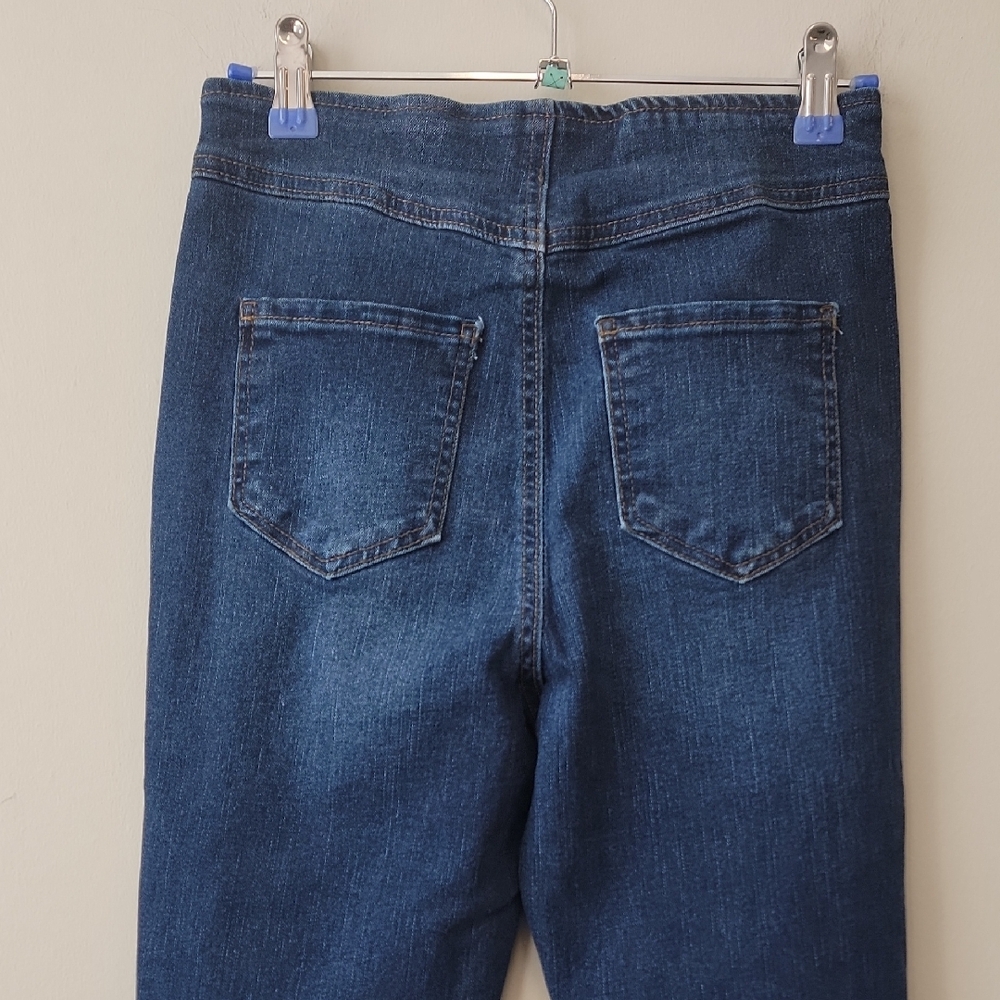 Tinseltown High Rise Flare Jeans Raw Hem Stretch Denim - Picture 9 of 14